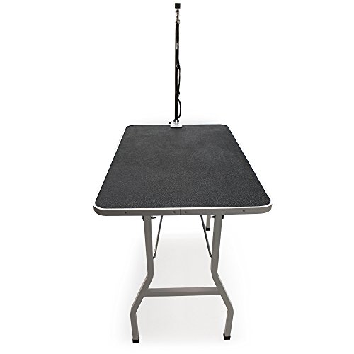 Wiltec Schertisch für Hund und Katze, 91x61x76 cm, Trimmtisch zusammenklappbar, Groomer Tisch mit Galgen, höhenverstellbar, Pflegetisch für Tiere