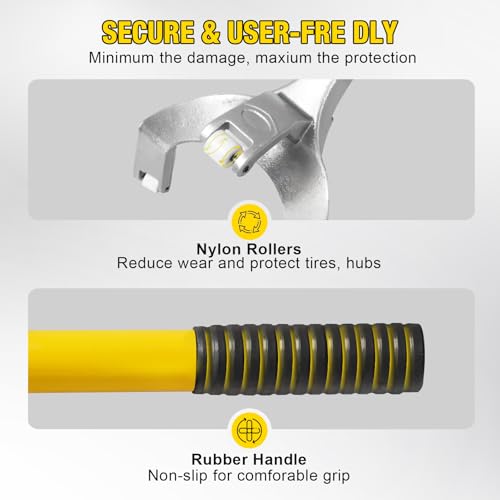 Image of YELLOW JACKET Tire Mount Demount Tool, 3PCS Tire Changer Demount Tool with Extra Bead Keeper, 22.5 to 24.5 inches, Tire Changing Tools for Car Repairing Adapted to Aluminum and Steel Rims, Yellow