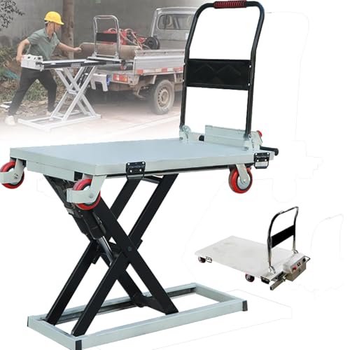 300Kg Hydraulic Scissor Lift Trolley Heavy Du Tool for Warehouse Worhop Ga and Industrial Use Portable and Easy to Maneuver
