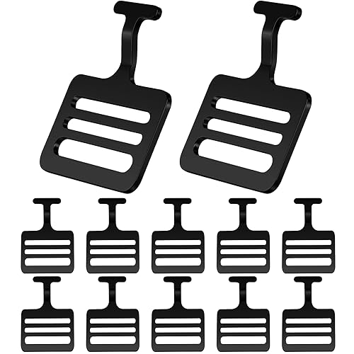 Dunzy 12 Pieces Shoulder Pad T Hook Football Pad T Hook, Black (1 Inch)