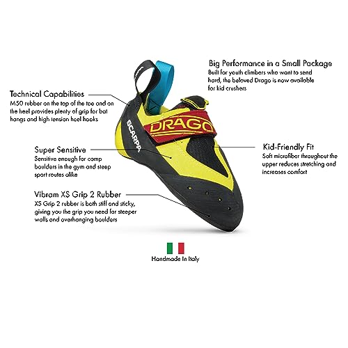 SCARPA Kids' Drago Rock Climbing Shoes for Gym Climbing and Bouldering2