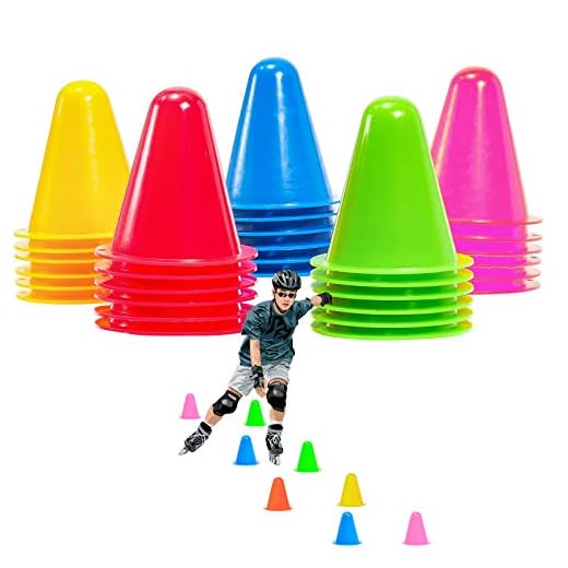 XianzhanEU 30 conos de señalización de 7,5 cm, conos de obstáculo para niños, fútbol, deportes, equitación, entrenamiento de perros (amarillo/rojo/verde/azul/rosa)