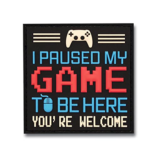 I Paused My Game to Be Here PVC Morale Patch - Funny Morale, Tactical, Military Patch - Patches, Military Patches - Perfect for Your Tactical Military Army Gear, Backpack, Cap, Vest
