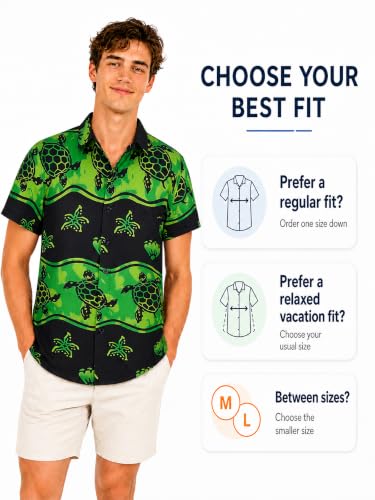 Image of Yoimira Hawaiian Shirts for Men, Print Mens Casual Short Sleeve Button Down Shirts Floral Aloha Beach Shirt