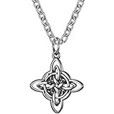 Abaodam Collar Vintage de Acero Inoxidable Unisex, Cadena de Cuello de 3 Mm y 60 Cm Colgante de Nudo Celta Retro, Joyería para Mujeres y Hombres, Accesorio de Moda para Uso Diario