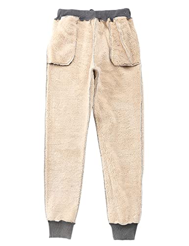 Yeokou Women's Warm Sherpa Lined Athletic Sweatpants Jogger Fleece Pants(Large, Grey) #TOP1