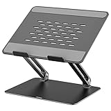 miak Laptop Stand, Laptop Holder Riser Computer Tablet Stand, Aluminum Ergonomic Compatible with MacBook, All iPad Types (air/pro/Mini), Any Laptop Size up to 17 inch(Dark Grey)