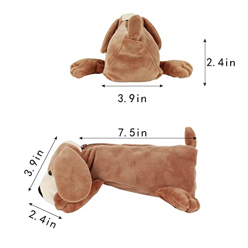 Image of Minache Women Animal Dog Plush Stationery Pouch Pen Pencil Case Ladies Cosmetic Bag