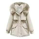 Gubsssl Parka Damen Winter Jacke Lang Winterjacke Gefütterte Winterparka Puffer Jacket Warme...
