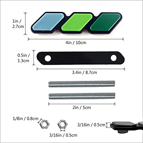 Image of Tri-Color Grille Badge Emblem Decoration Accessories Car Truck Label Compatible for Tacoma 4Runner Tundra Sequoia Rav4 Highlander (Gray Blue /Grass Green /Dark Green)