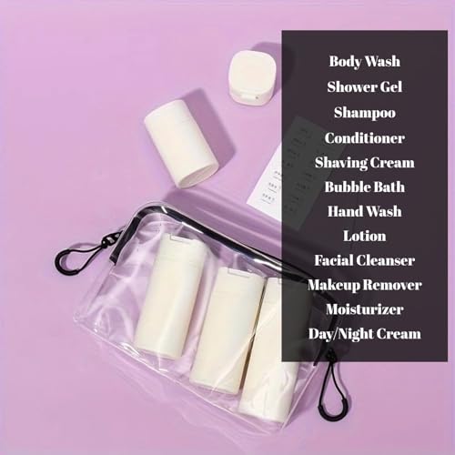 5pcs Travel Cream Dispenser Bottles Set Travel Bottles Toiletry Containers Set, TSA Approved, Travel Essentials3
