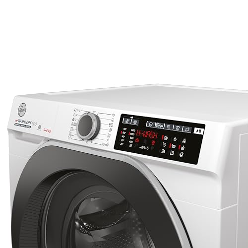 Hoover H-WASH 500 HDQ 496AMBS Waschtrockner / 9 kg Waschen / 6 kg Trocknen / 1400 U/Min. / Eco-Power Inverter Motor/Power Care System/ActiveSteam Dampffunktion/Aquastop/WLAN