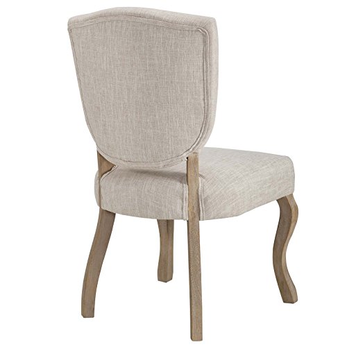 Modway Array French Vintage Tufted Upholstered Fabric Dining Chair In Beige #TOP2