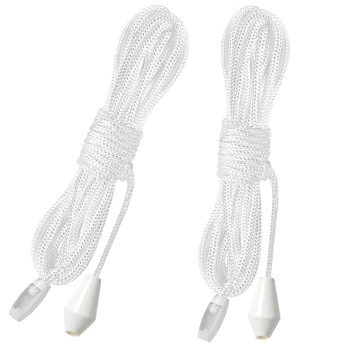 2pcs Light Pull Cord 1.5m Light Pull Cord String with Connector Replacement Cord Pull for Ceiling Switch Bathroom Light Pull Cord Suitable for use in a Variety of Locations (2pcs-White)