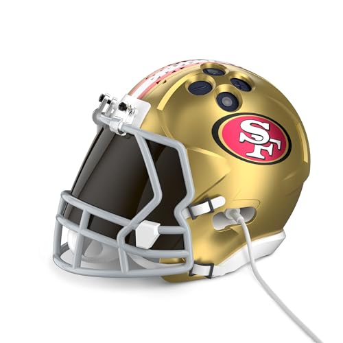 Image of NFL Echo Dot Bundle: Includes Echo Dot | Deep Sea Blue and Limited-Edition NFL Helmet Stand | San Francisco 49ers
