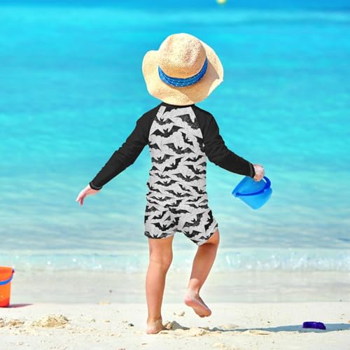 Boys Rash Guard Set Halloween Bat Piece UP50+ Swim Set for Boys 3T-10T3