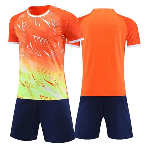 Tokeya Zestaw piłkarski dla dzieci, chłopięcy, koszulka piłkarska, szybkoschnąca siateczka, oddychające szorty i T-shirty, strój treningowy do piłki nożnej, strój szkolny, dres treningowy, stroje