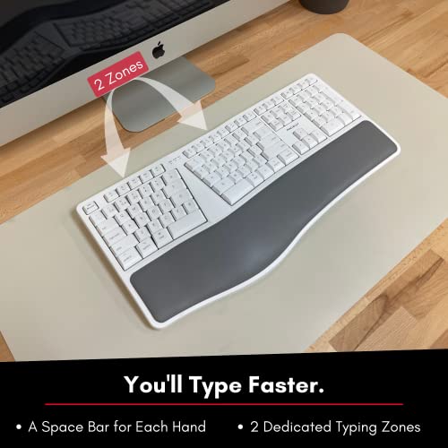 Macally Wireless Ergonomic Keyboard For Mac - Built For Comfort - Compatible Apple Bluetooth Keyboard With Wrist Rest - Rechargeable Ergo Split Keyboard For Macbook Pro/Air, Imac, Mac Mini #TOP4