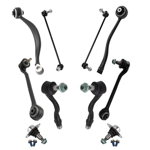 TRQ Front Steering & Suspension Kit Ball Joint Control Arm Control Arm with Ball Joint Sway Bar Stabilizer Link Tie Rod Compatible with 2011-2017 BMW X3 2015-2018 X4