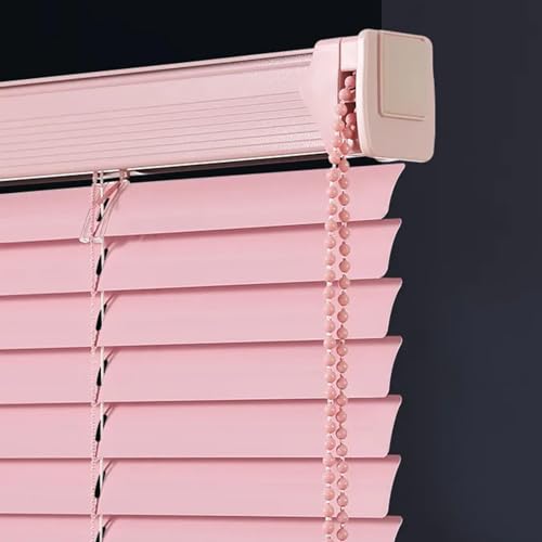 Pxzybd Metal Aluminium Venetian Blinds,25mm Slats Blackout Heat Insulation Venetian Shades for Windows,Horizontal Blinds for Home Office,Indoor Privacy Curtains Shutters,Pink,W×H-120×100cm(47 * 39in)