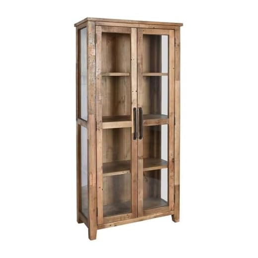 Kosas Home Emma Transitional Reclaimed Pine Display Cabinet in Natural