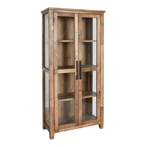 Kosas Home Emma Transitional Reclaimed Pine Display Cabinet in Natural