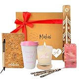Makai - Regalos Personalizados para Mujer, vela personalizada, jabon de manos, libreta personalizada, incienso natural, vaso cafe para llevar, Regalos para Mujer Cumpleaños
