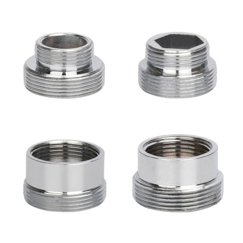 4 Piezas Adaptador de Grifo, 16/18 mm a 22 mm / 22 mm a 16/18 mm, Adaptador para Grifo de Lavabo, Conector de Latón para Grifo, Adaptador de Rosca de Latón para Rosca Exterior