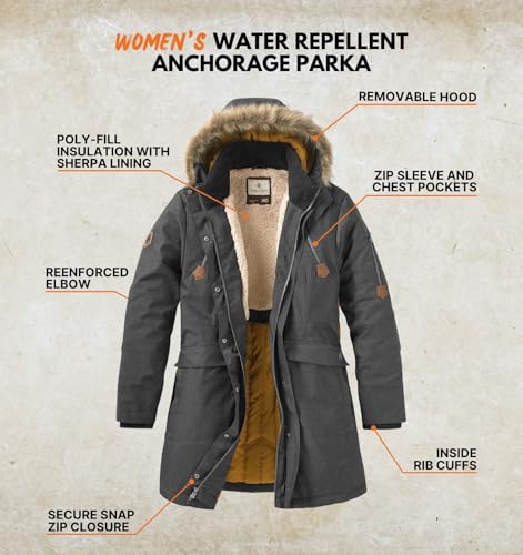 Legendary Whitetails Women's Parka Winter Coat with Hood Water Resistant Shell Polyfill Insulated2