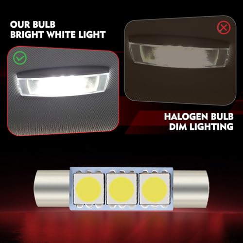 10 luces LED para visor de auto T6 28MM 12V 5050 3SMD blancas miniatura 5