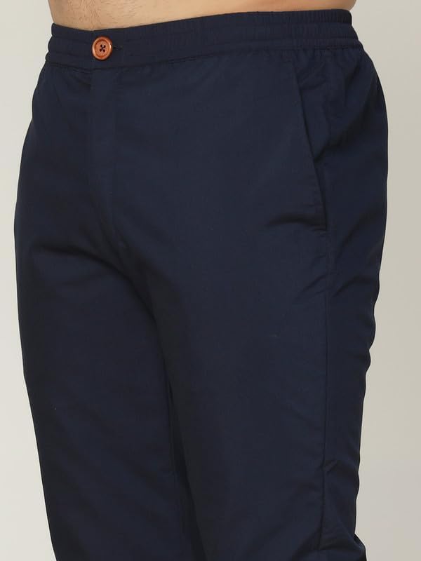 Men's Kurta Jacket Trouser Set - Cotton Blend Woven Design Full Sleeves Regular Fit Mandarin Collar3