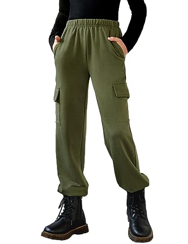 Arshiner Mädchen Jogginghosen Komfort Weichheit Sweathose Kinder Freizeithose Mode Sporthose mit Elastische Taille Hosen für Mädchen 11-12 Jahre Militärgrün Arshiner Mädchen Jogginghosen Komfort Weichheit Sweathose Kinder Freizeithose Mode Sporthose mit Elastische Taille Hosen für Mädchen 11-12 Jahre Militärgrün