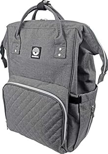 STYLISH - This stylish, practical and very luxurious diaper bag is a must have for every mum and dad! the grey mélange fabric is extra accentuated by the silver coloured zippers HIDDEN FEATURES - The bag includes a matching changing mat so your littl...