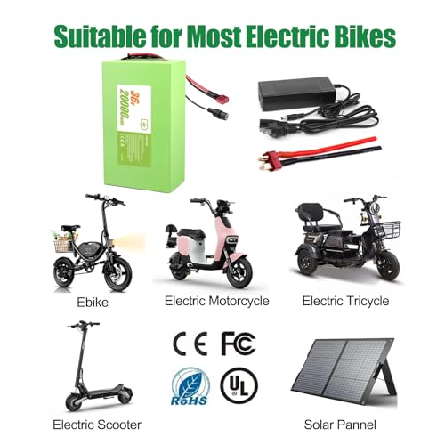 Image of 36V 20Ah Ebike Battery 36V /48V /52V Electric Bike Scooter Lithium Battery with 20AMP BMS for 200W-500W Electric,Scooter,Bicycles,Motorcycle for 200W-1500W Systems