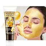 Gold Face Mask Peel off for Blackhead Remover, Gold Collagen & Hyaluronic Acid Peel off Face Mask, Blackhead Remover Strip for All Skin Type, Deep Cleansing Pore Strips for Men & Women (100g / 3.5 Oz)