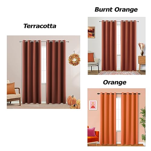 Image of KOUFALL Rust Western Curtains for Bedroom 72 Inch Length 2 Panels Set Blackout Room Darkening Light Blocking Insulated Thermal Curtains for Living Room,Terracotta Red,42x72 Inches Long
