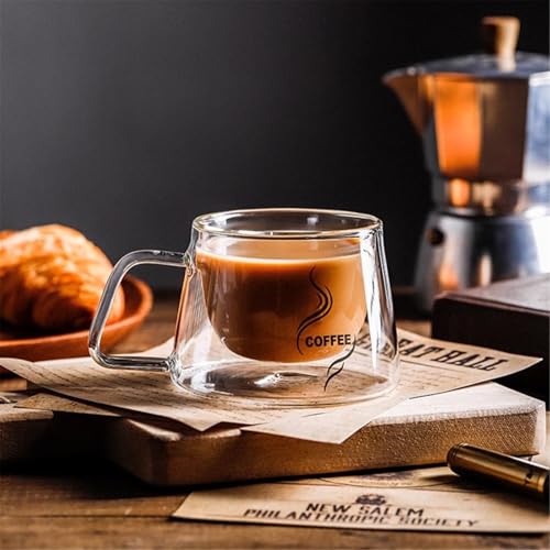 Tazas de café vidrio para expreso capuchino y vasos de agua multiuso 7