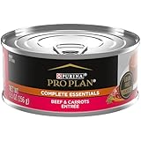 Purina Pro Plan Grain Free Wet Cat Food Pate, COMPLETE ESSENTIALS Beef & Carrots Entree Classic - (Pack of 24) 5.5 oz. Cans