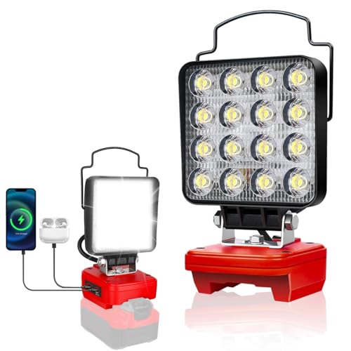 Image of Cordless LED Flashlight for Craftsman V20 Battery, 48W LED Work Light with USB-A&Type C Ports for Jobsite, Car Repairing, Camping, Emergency