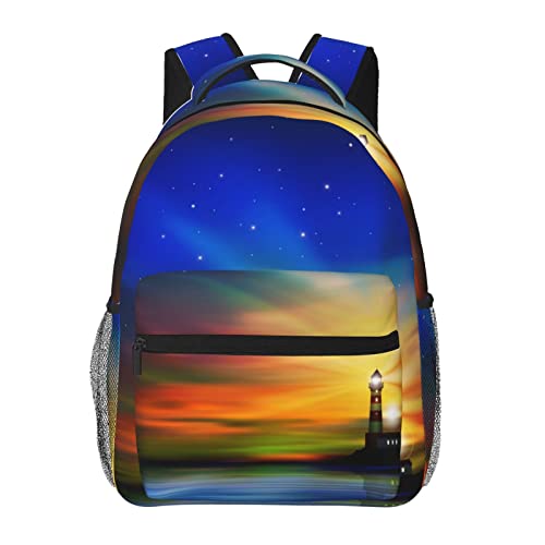 Sac à dos pour ordinateur portable Lighthouse grand sac décontracté de voyage noir