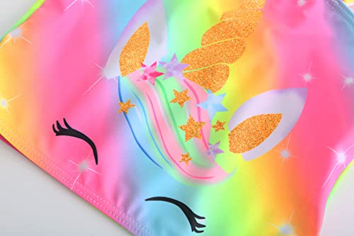 Little Girls Two Pieces Bikinis Unicorn Swimsuit Mermaid Tankini Bathing Suit3