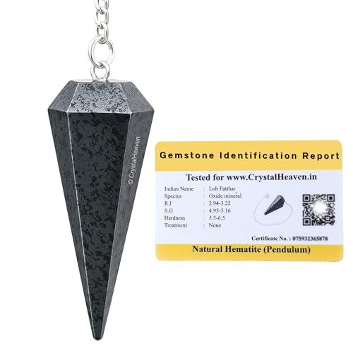 Image of Hematite Pendulum Dowsing Tool - Natural Crystal Pendulum for Spiritual Guidance - Premium Dowser Pendulum for Accurate Divination and Energy Healing - Perfect for Energy Healing and Chakra Balancing - Handcrafted with Precision and Elegance