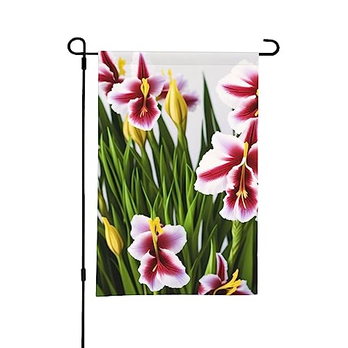 Drapeaux de jardin en forme de glaïeul pour décorations de vacances en plein air 45,7 x 30,5 cm