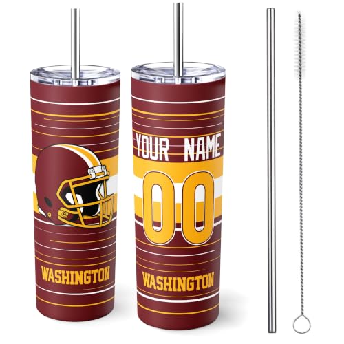 Image of W Tumbler 20oz Travel Mug Custom Name and Number Gifts