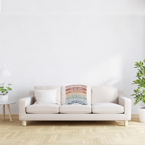 Inspirational Rainbow Quote Throw Pillow Covers for Girls and Kids