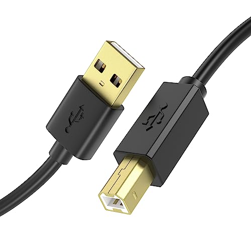 JAMEGA – USB Druckerkabel 1,5m | Scannerkabel USB B Kabel USB A auf USB B Drucker Kabel für HP, Canon, Dell, Epson, Lexmark, Brother, Samsung, Xerox uvm – Vergoldete Kontakte