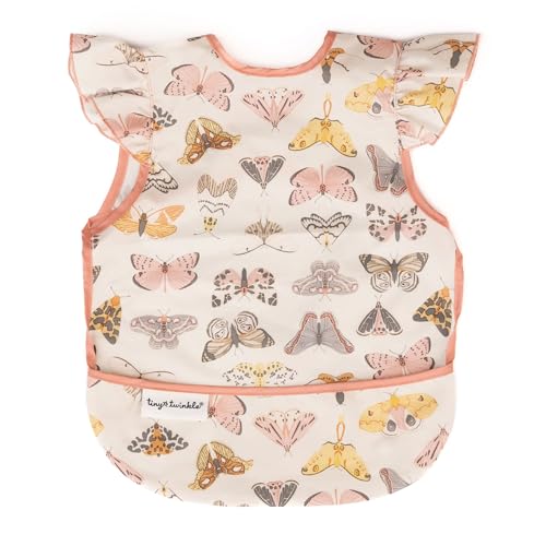 Image of Tiny Twinkle Mess Proof Baby Bib for Girls | Waterproof Toddler Bib for Eating | Baby Apron for Feeding | Machine Washable | Perfect Shower Gift (Flutter, 2-4Y)