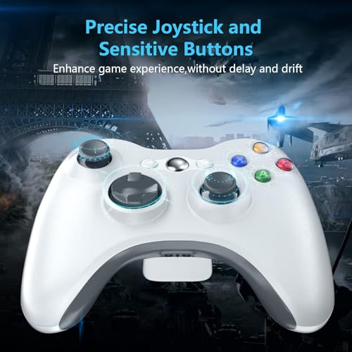 Oussirro Wireless Controller For Xbox 360, 2.4Ghz Gamepad Joystick Controller Remote For Pc Windows 7,8,10 With Receiver Adapter thumb #5