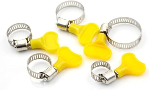 Miniatura 2 de Abrazadera de manguera de mariposa de acero inoxidable 6 piezaslote Abrazadera de tubo Homebrew Fit 0.236 in O.D  1.142 in OD Tubo Mango de