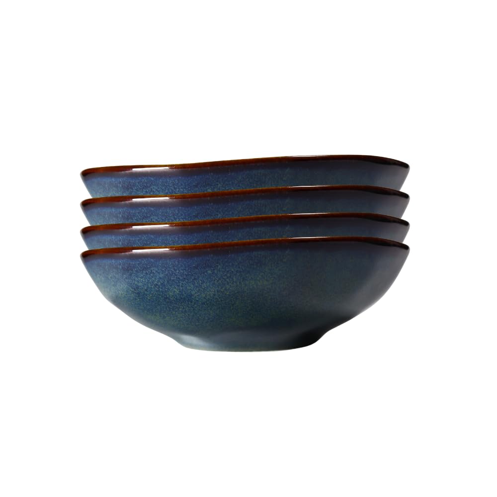 Kadum Potosi 8-delige servies voor 4 personen | Keramische schaaltjes en ontbijtborden van hoge kwaliteit | 4x ontbijtborden 21,0 cm & 4x saladeschaal 15,0 cm (Geel